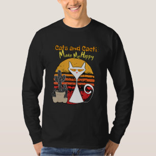 Katzen und Kakteen machen mich glücklich über lust T-Shirt