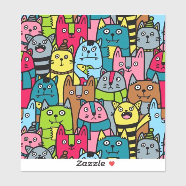 Katzen und Kätzchen Aufkleber (Blatt)