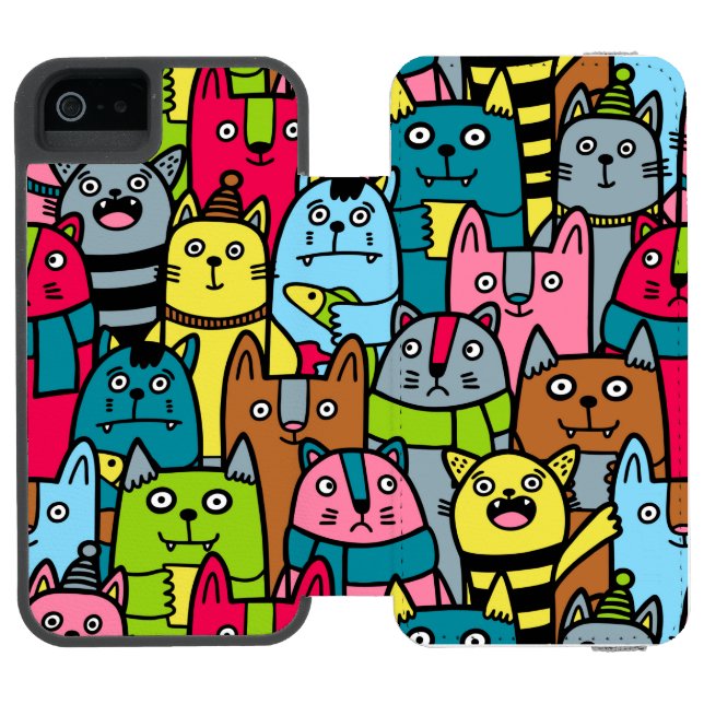 Katzen und Kätzchen Incipio iPhone Geldbeutel-Hülle (Folio Geöffnet)