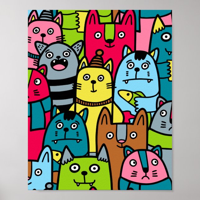 Katzen und Kätzchen Poster (Vorne)