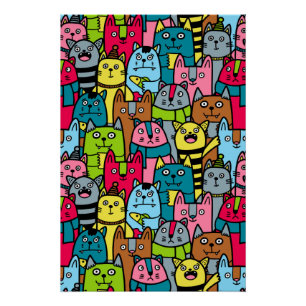 Katzen und Kätzchen Poster