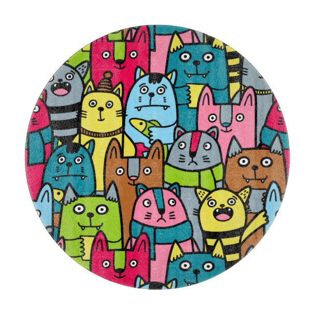 Katzen und Kätzchen Schneidebrett (Vorderseite)