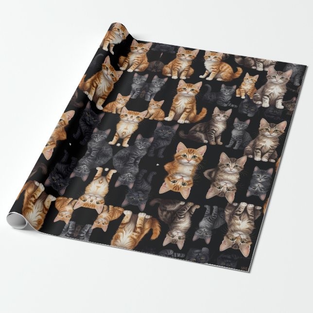 Katzen und Kitten Geschenkpapier (Ungerollt)