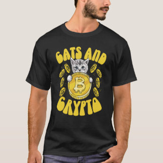 Katzen und Krypto Kryptowährung Blockchain Trader T-Shirt