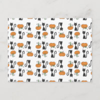 Katzen und Kürbis-Postkarte