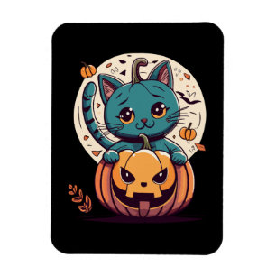 Katzen und Kürbisse für ein glückliches Halloween! Magnet