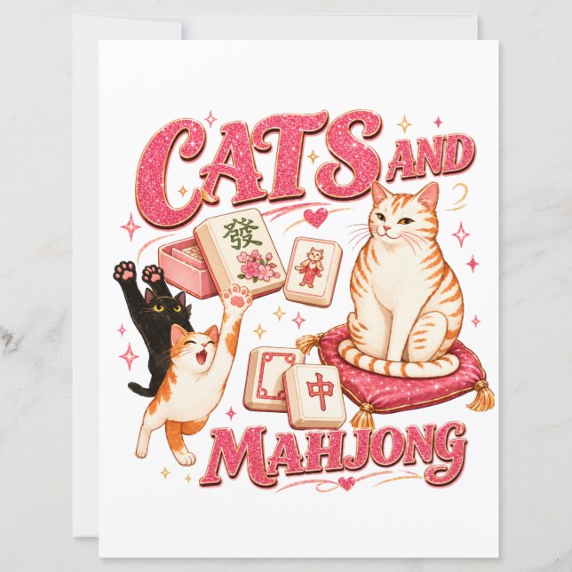 Katzen und Mahjong (Vorderseite)