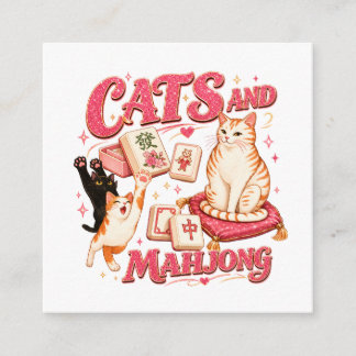 Katzen und Mahjong Begleitkarte