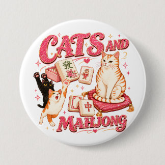 Katzen und Mahjong Button