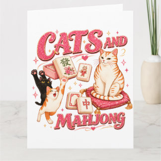 Katzen und Mahjong Karte