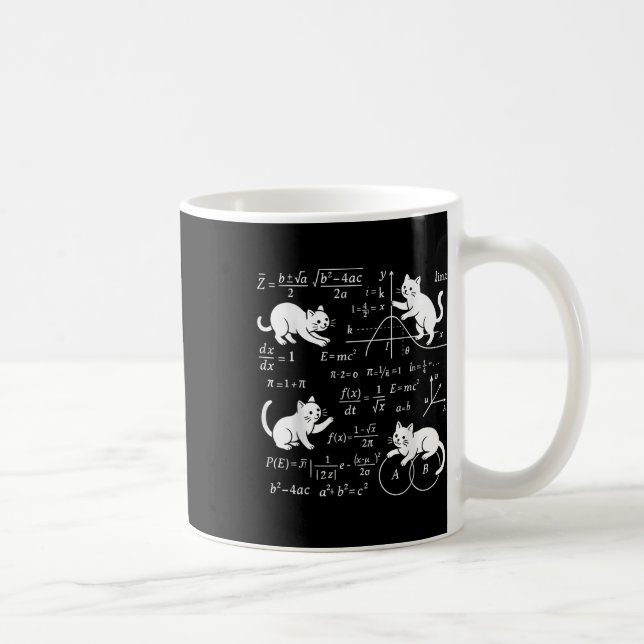 Katzen und Mathe Lover Funny Cat Lover Science Tea Kaffeetasse (Rechts)