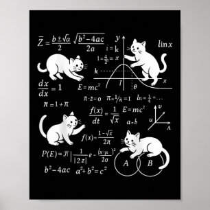 Katzen und Mathe Lover Funny Cat Lover Science Tea Poster