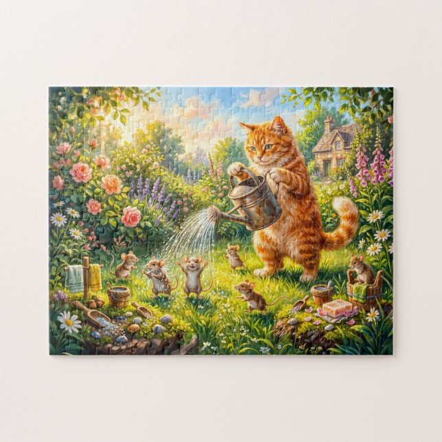 Katzen- und Mäuse-Garten-Wasserspaß (Horizontal)