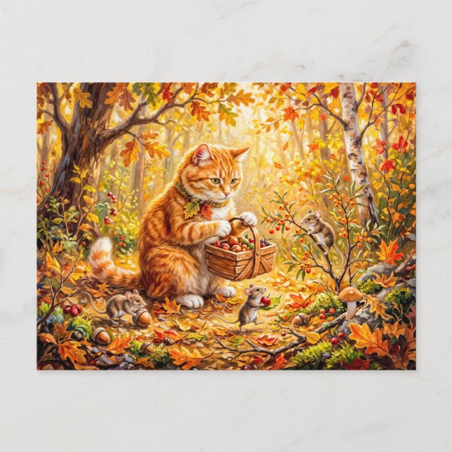 Katzen- und Mäusewald-Winterversammlung Postkarte (Vorderseite)
