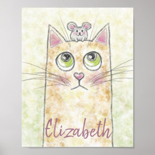 Katzen- und Mausillustrierung Poster