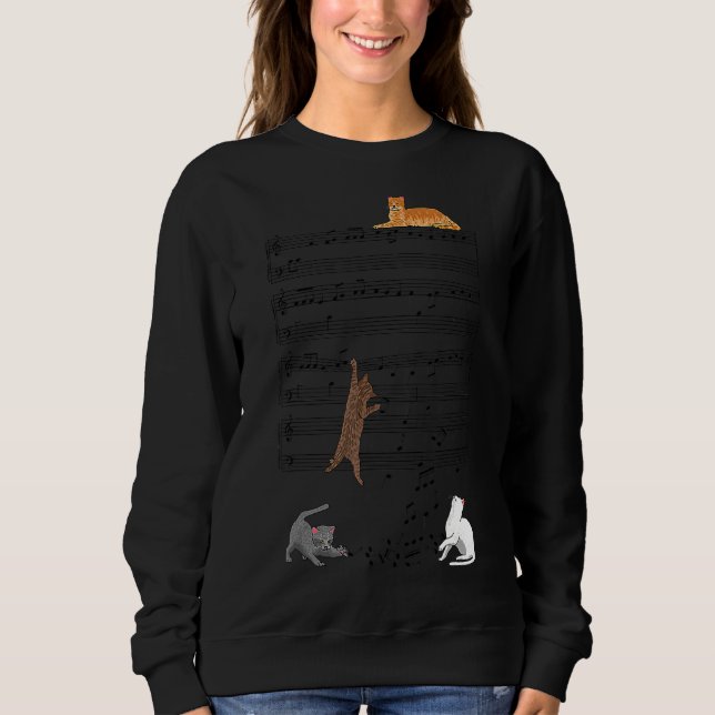 Katzen und Musikkatzen Sweatshirt (Vorderseite)