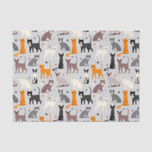 Katzen- und Paw-Prints Seidenpapier