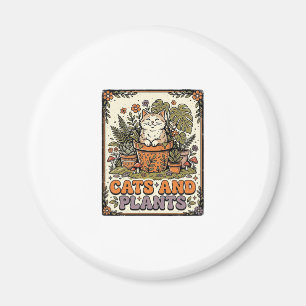 Katzen Und Pflanzen Katze Pflanzen Cottagecore Vin Magnet