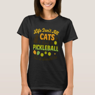 Katzen und Pickleball-Spieler Katzen-Mama-Vater-Be T-Shirt