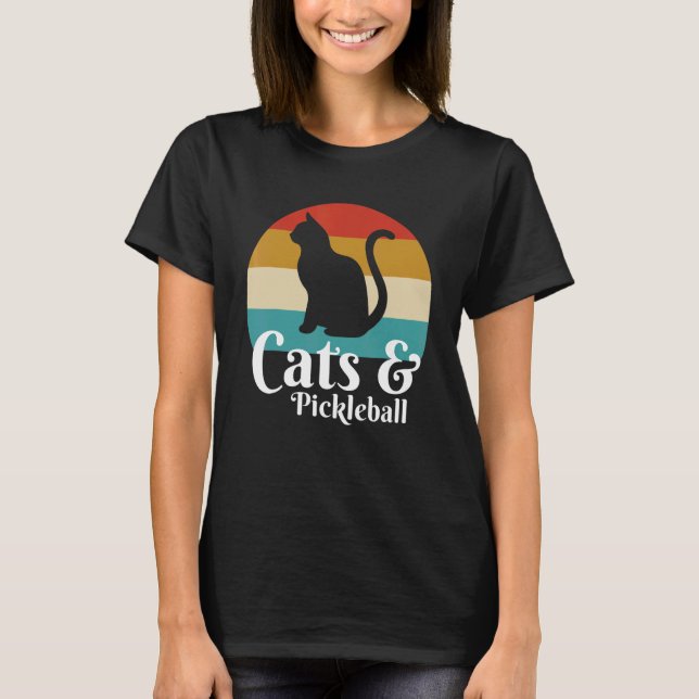 Katzen und Pickleball T-Shirt (Vorderseite)