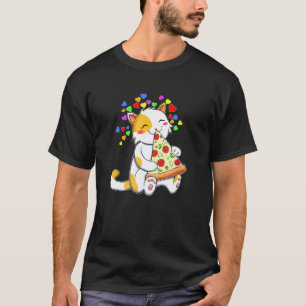 Katzen und Pizza Kitty Hearts S für Tiere T-Shirt