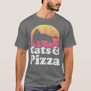 Katzen und Pizza Männerkatze und Pizza T-Sh T-Shirt