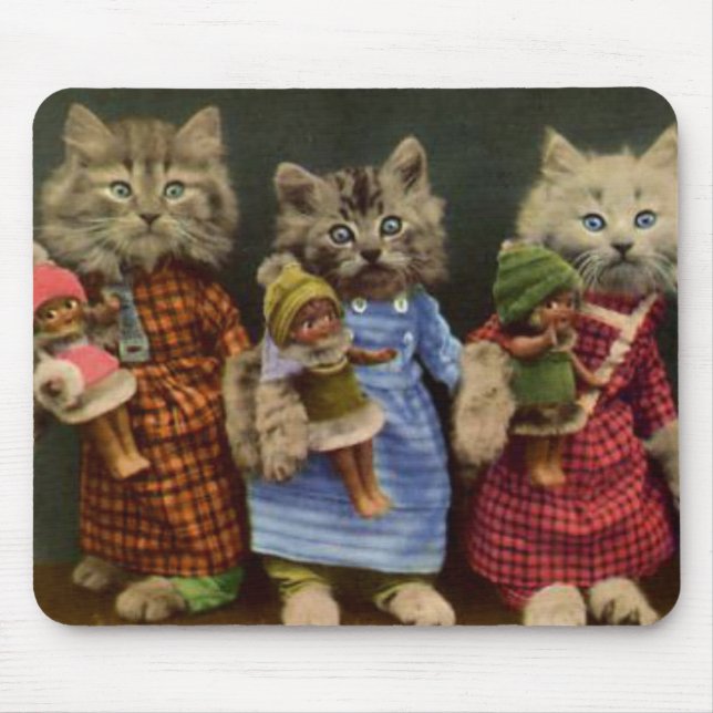 Katzen und Puppen Mousepad (Vorne)