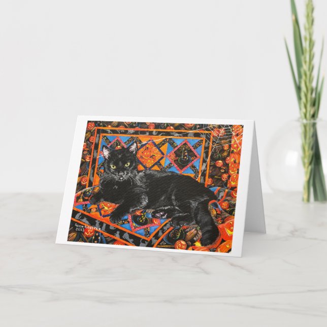 Katzen und Quilts-Kiki geklappt Danke Karte (Vorderseite)
