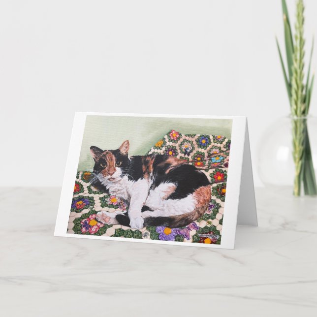 Katzen und Quilts Zoey Dankeskarte (Vorderseite)