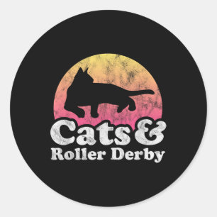 Katzen und Rollenkatzen, derby, männliche oder wei Runder Aufkleber