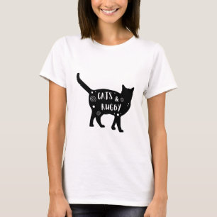 Katzen und Rugby T-Shirt