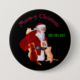 Katzen und Santa Button