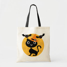 Katzen-und Schläger-Halloween-T - Shirts und Tragetasche