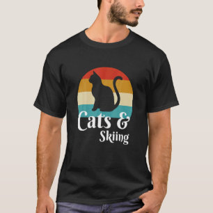 Katzen und Skifahren Wintersport Ski T-Shirt