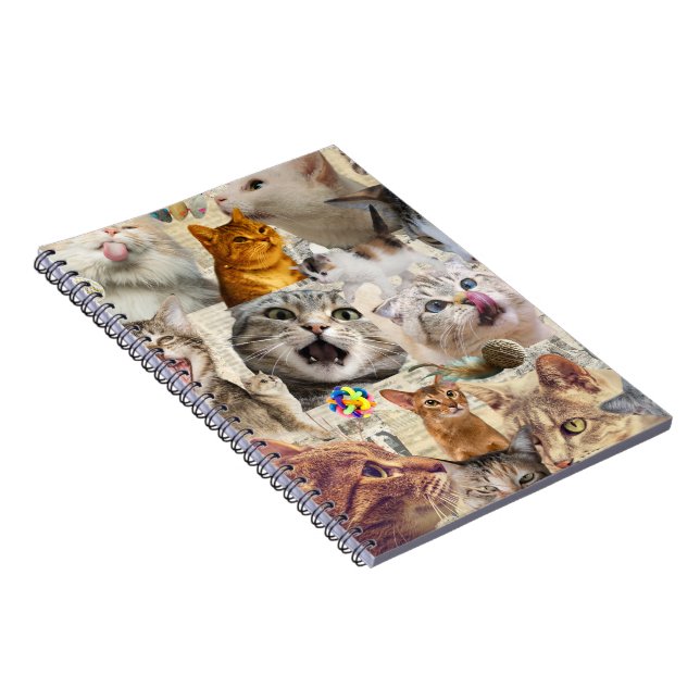 Katzen und Spielzeug Collage Notizblock (Rechte Seite)