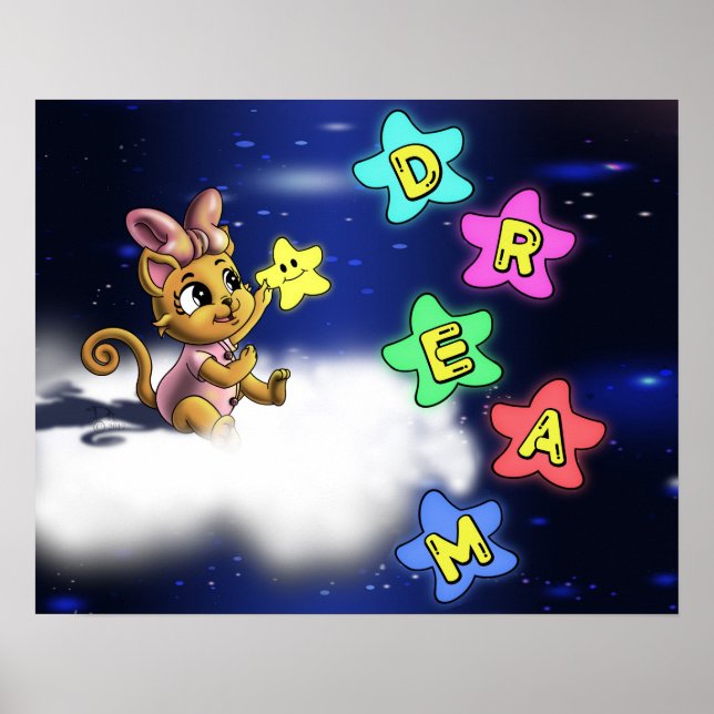 Katzen und Sterne Poster (Vorne)