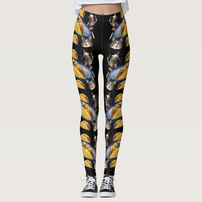 Katzen und Tacos Leggings (Vorderseite)