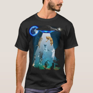 Katzen und Ufo T-Shirt