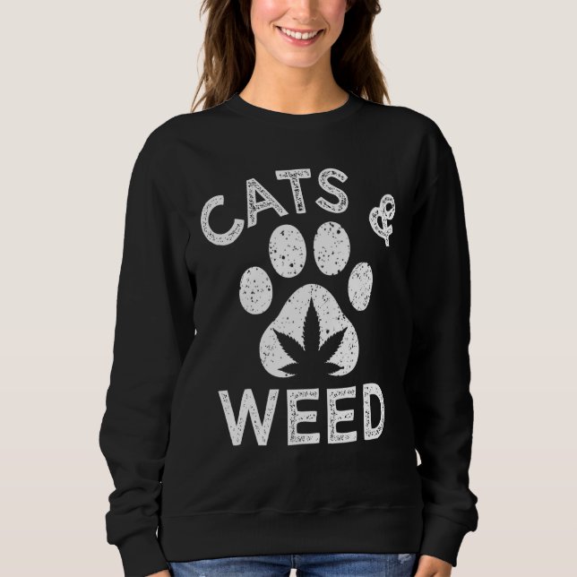 Katzen und Unkraut Katzenjagen Sweatshirt (Vorderseite)