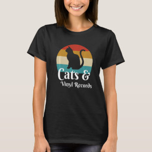 Katzen und Vinyl-Platten T-Shirt