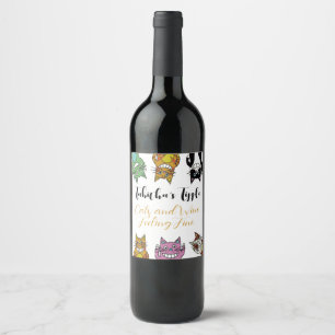 Katzen und Wein, Gefühl fein, Heimtiergeschenk Weinetikett