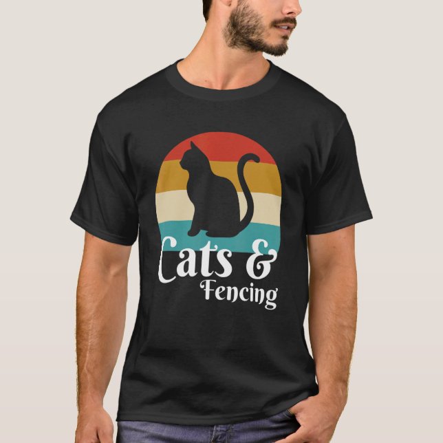 Katzen und Zaun T-Shirt (Vorderseite)