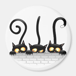 Katzen Ungezogene, spielerische und lustige Charak Magnet