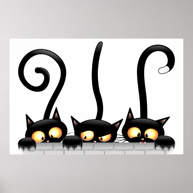 Katzen Ungezogene, spielerische und lustige Charak Poster (Vorne)