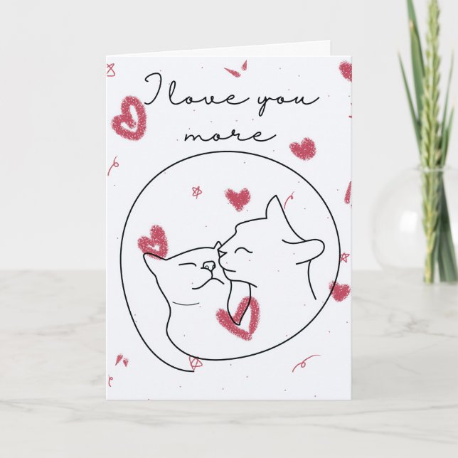 Katzen Valentinstagskarten Karte (Vorderseite)