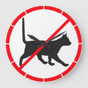 Katzen verboten! große wanduhr
