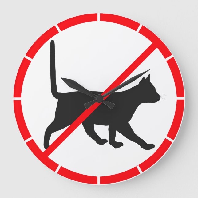 Katzen verboten! große wanduhr (Vorderseite)