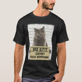Katzen-Verbrecherfoto Kriminelle Haustiere T-Shirt