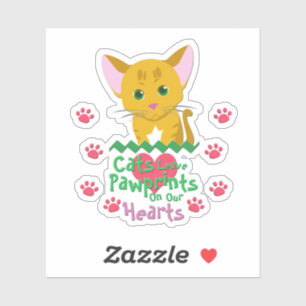 Katzen Verlassen Pawprints Aufkleber