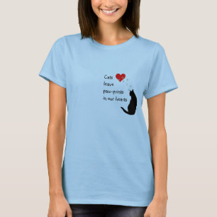 Katzen verlassen Tatzedrucke in unseren Herzen T-Shirt